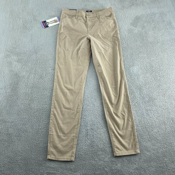 Chaps Womens Khaki Trouser Pants Size 4 Cotton Blend Slim Fit a1075 - Picture 1 of 10